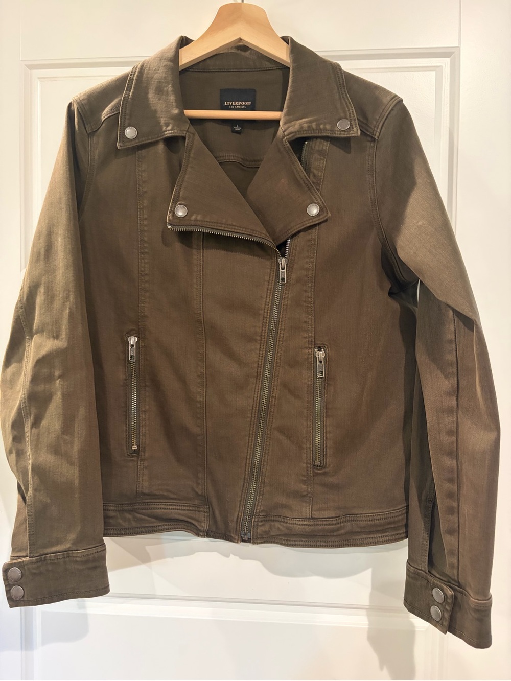 Liverpool Olive-Brown Moto Jacket - Women's